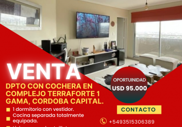 Depto 1 dormitorio en Complejo Terraforte 1, Cordoba Capital.